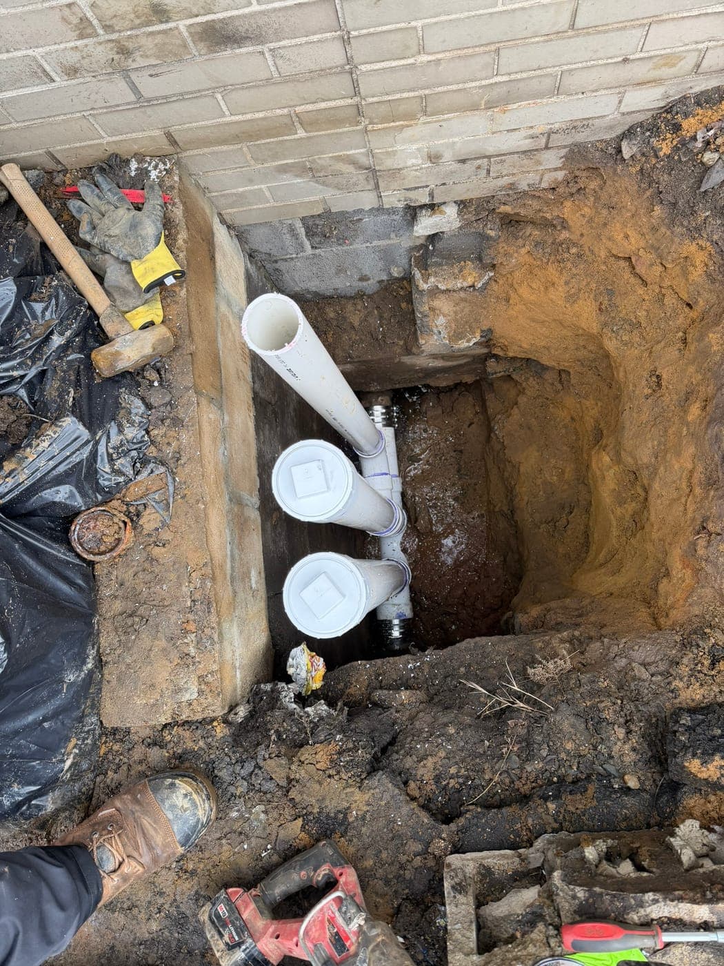 Sewer pipe connections and fittings examined during a camera inspection in North Jersey
